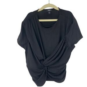 Express Body Contour Drape Twist Black Stretch Casual Top Women’s Small
